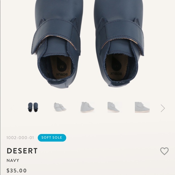 Navy baby bobux soft sole shoes - Picture 6 of 7